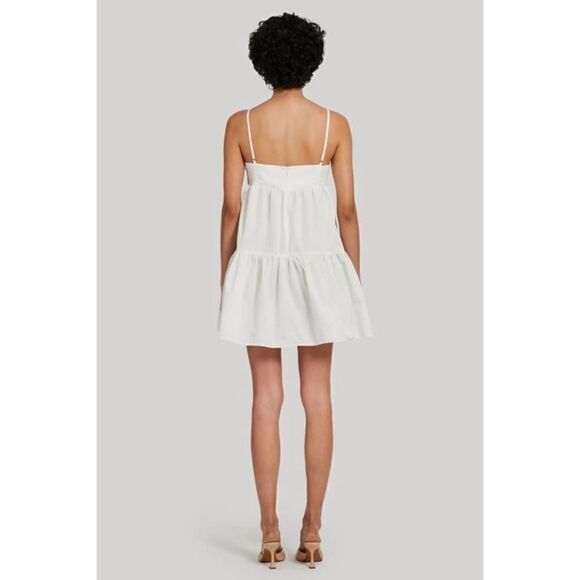 Amanda Uprichard Gianina Mini Green Dress Puff Tank Size S - Picture 5 of 13